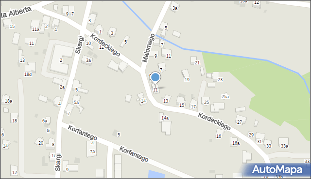 Imielin, Kordeckiego Augustyna, ks., 11, mapa Imielin