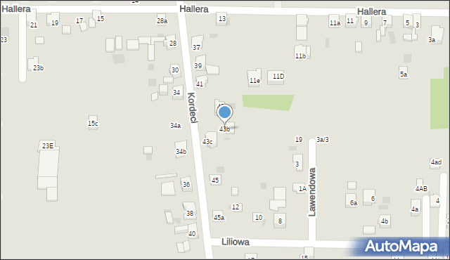 Imielin, Kordeckiego Augustyna, ks., 43b, mapa Imielin