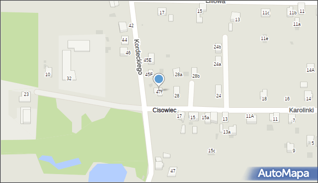 Imielin, Kordeckiego Augustyna, ks., 47f, mapa Imielin