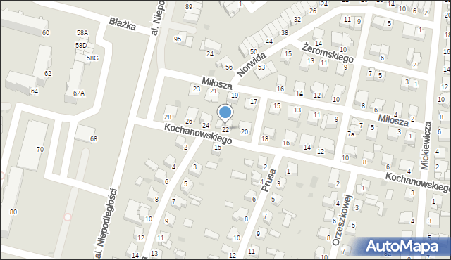 Inowrocław, Kochanowskiego Jana, 22, mapa Inowrocławia