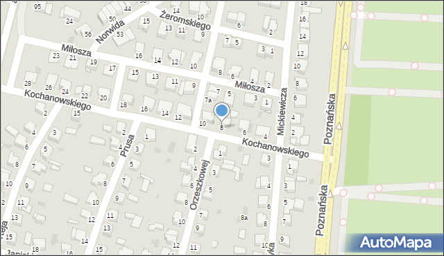 Inowrocław, Kochanowskiego Jana, 8, mapa Inowrocławia