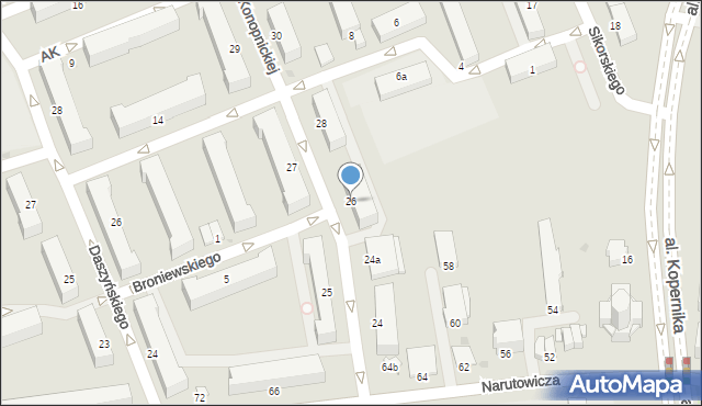 Inowrocław, Konopnickiej Marii, 26, mapa Inowrocławia