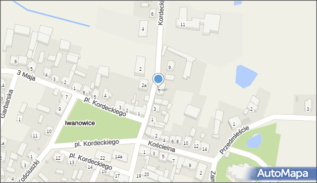 Iwanowice, Kordeckiego Augustyna, ks., 7, mapa Iwanowice