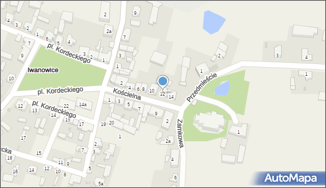 Iwanowice, Kościelna, 12, mapa Iwanowice