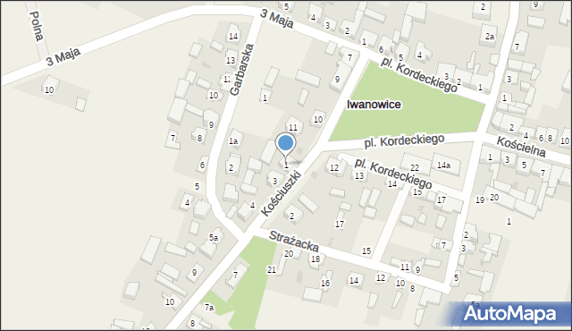 Iwanowice, Kościuszki Tadeusza, gen., 1, mapa Iwanowice