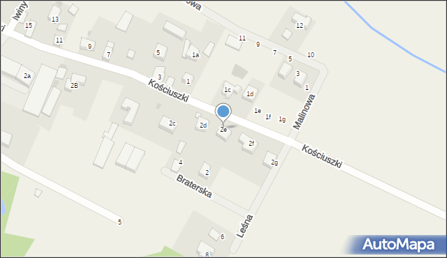 Iwiny, Kościuszki Tadeusza, gen., 2e, mapa Iwiny