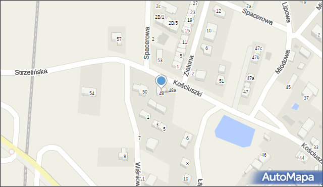 Iwiny, Kościuszki Tadeusza, gen., 48, mapa Iwiny