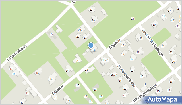 Izabelin B, Koniecpolskiego Stanisława, 25, mapa Izabelin B