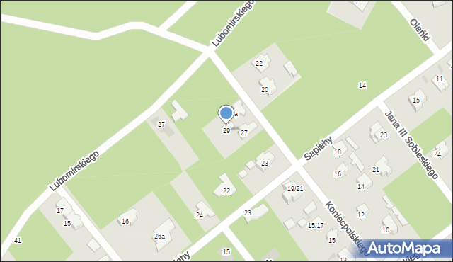 Izabelin B, Koniecpolskiego Stanisława, 29, mapa Izabelin B