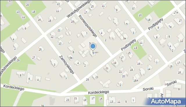 Izabelin B, Koniecpolskiego Stanisława, 3, mapa Izabelin B