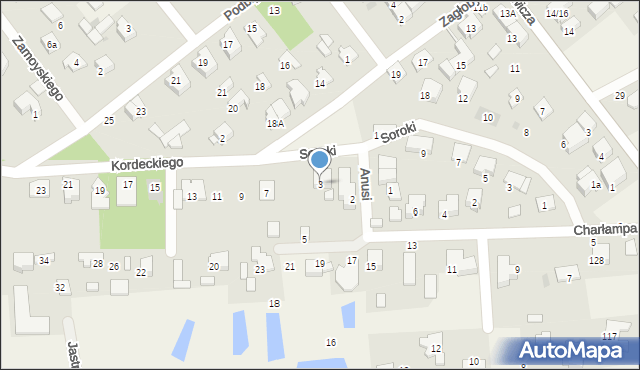 Izabelin B, Kordeckiego Augustyna, ks., 3, mapa Izabelin B