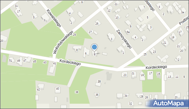 Izabelin B, Kordeckiego Augustyna, ks., 4, mapa Izabelin B