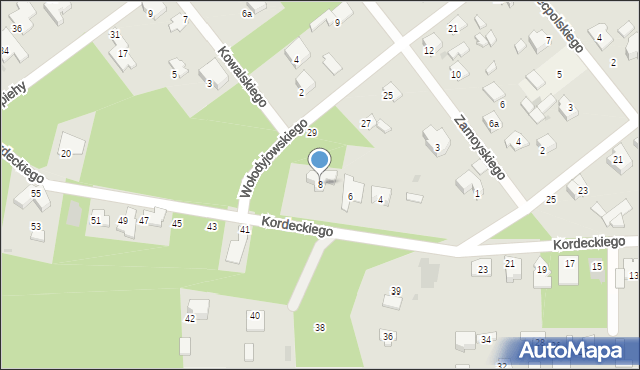 Izabelin B, Kordeckiego Augustyna, ks., 8, mapa Izabelin B