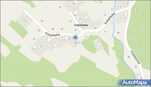 Izdebnik, Kobyłówka, 13, mapa Izdebnik