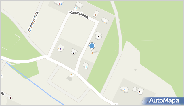 Jakubów, Konwaliowa, 3, mapa Jakubów