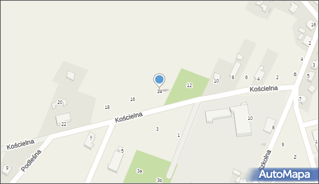 Jamielnik, Kościelna, 14, mapa Jamielnik