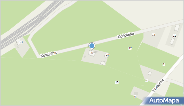 Jamielnik, Kościelna, 21, mapa Jamielnik