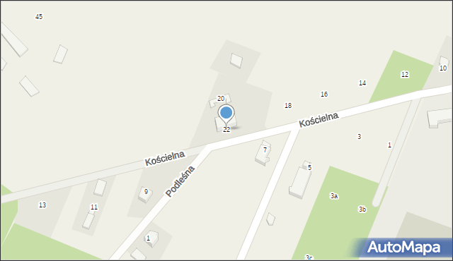 Jamielnik, Kościelna, 22, mapa Jamielnik