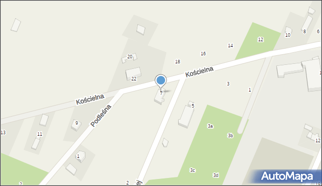 Jamielnik, Kościelna, 7, mapa Jamielnik