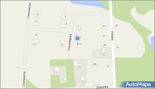 Janinów, Kolumbijska, 9, mapa Janinów