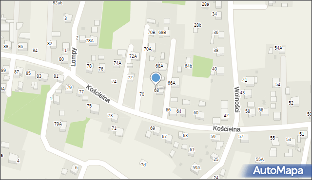 Jankowice, Kościelna, 68, mapa Jankowice