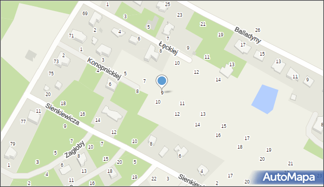 Janów, Konopnickiej Marii, 9, mapa Janów