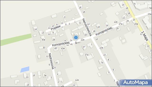 Janów Podlaski, Konopnickiej Marii, 39, mapa Janów Podlaski