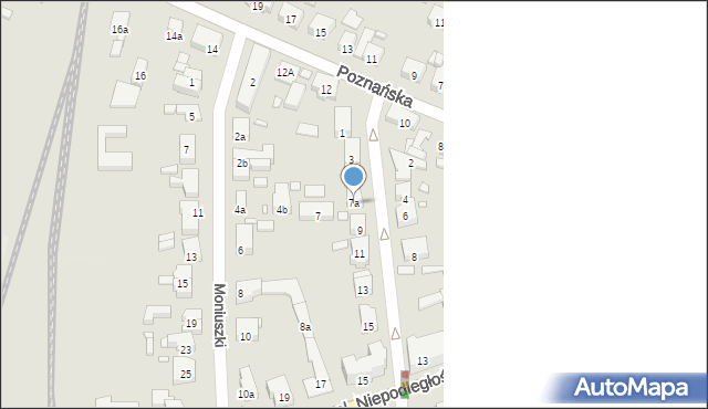 Jarocin, Kościuszki Tadeusza, gen., 7a, mapa Jarocin