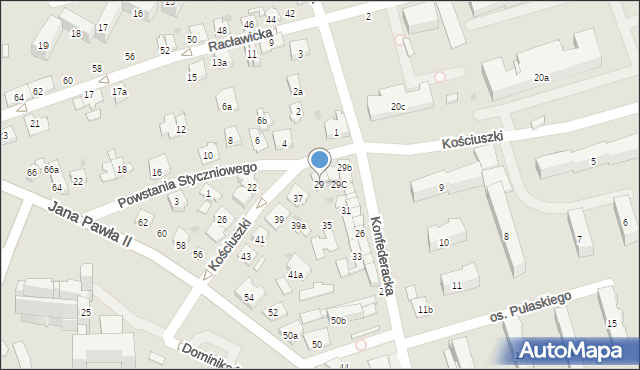 Jarosław, Kościuszki Tadeusza, gen., 29, mapa Jarosławia