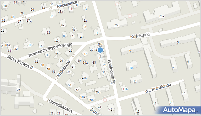 Jarosław, Kościuszki Tadeusza, gen., 31, mapa Jarosławia