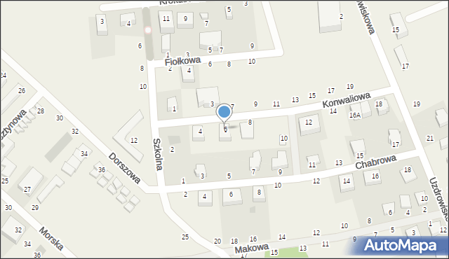 Jarosławiec, Konwaliowa, 6, mapa Jarosławiec