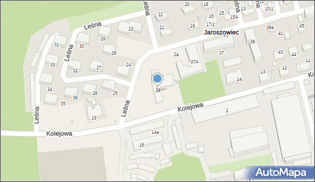 Jaroszowiec, Kolejowa, 18, mapa Jaroszowiec