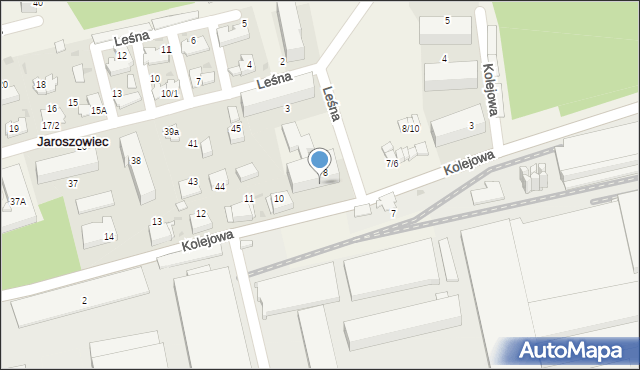 Jaroszowiec, Kolejowa, 9, mapa Jaroszowiec