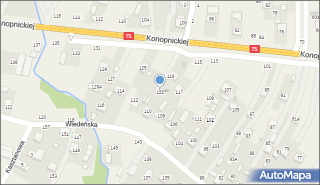 Jasień, Konopnickiej Marii, 121, mapa Jasień