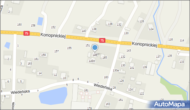 Jasień, Konopnickiej Marii, 149, mapa Jasień