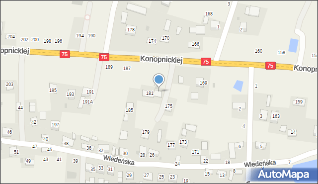 Jasień, Konopnickiej Marii, 183, mapa Jasień