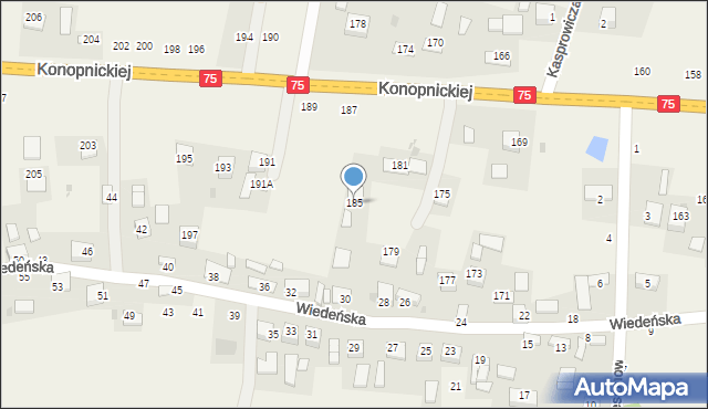 Jasień, Konopnickiej Marii, 185, mapa Jasień