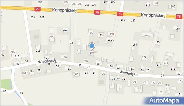 Jasień, Konopnickiej Marii, 197, mapa Jasień