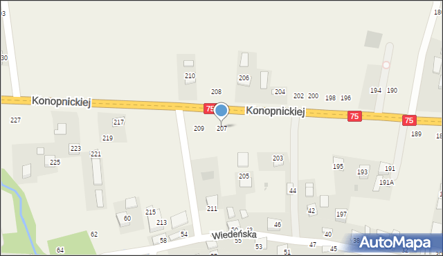 Jasień, Konopnickiej Marii, 207, mapa Jasień