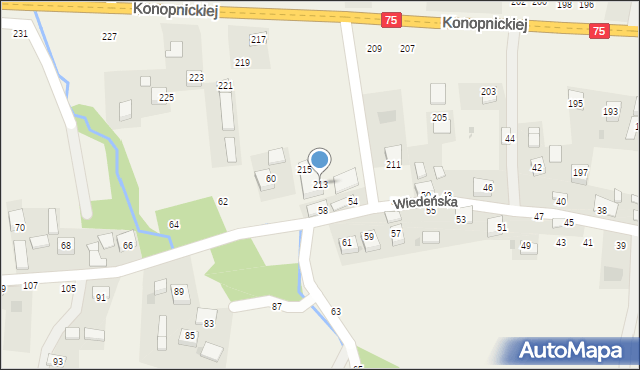 Jasień, Konopnickiej Marii, 213, mapa Jasień