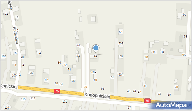 Jasień, Konopnickiej Marii, 62, mapa Jasień