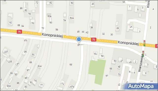 Jasień, Konopnickiej Marii, 67, mapa Jasień