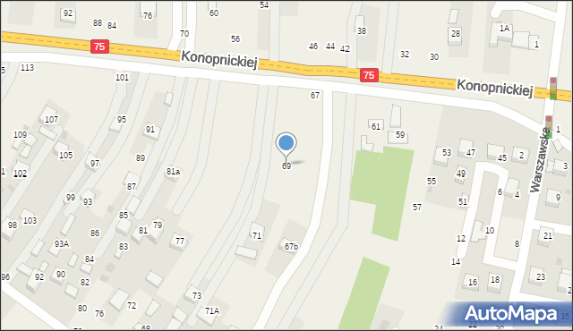 Jasień, Konopnickiej Marii, 69, mapa Jasień