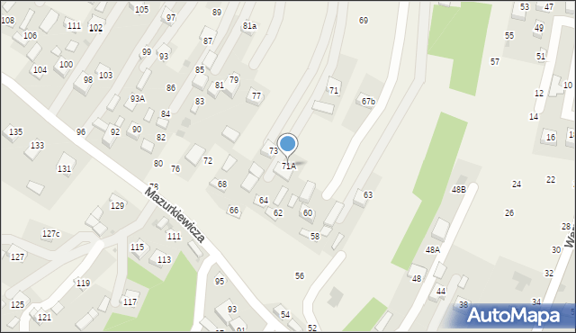 Jasień, Konopnickiej Marii, 71A, mapa Jasień