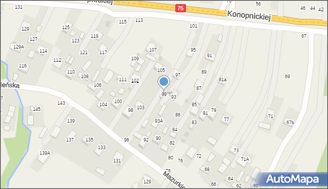 Jasień, Konopnickiej Marii, 99, mapa Jasień