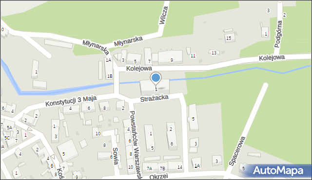 Jasień, Konstytucji 3 Maja, 1, mapa Jasień