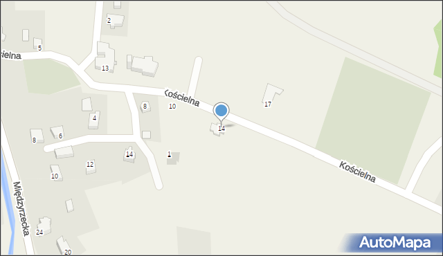 Jasienica, Kościelna, 14, mapa Jasienica