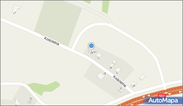 Jasienica, Kościelna, 19, mapa Jasienica