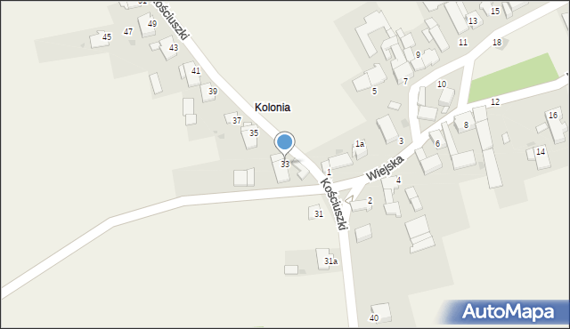 Jasiona, Kościuszki Tadeusza, gen., 33, mapa Jasiona