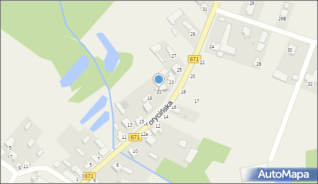 Jasionówka, Korycińska, 21, mapa Jasionówka